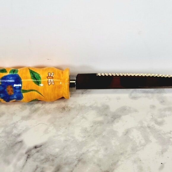 Hand-Painted Ceramic Cutting Board & Cheese Knife Set Linda Raffell - Picture 3 of 9